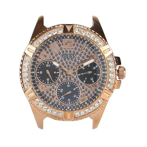  Shop Authentic Guess Frontier DIamonds Gold Dial Blue Rubber Strap Watch For Women - W1160L3 - Luxxuri