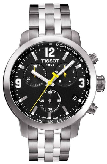  Shop Authentic Tissot T Sport PRC200 Chronograph Black Dial Silver Steel Strap Watch for Men - T17.1.586.52 - Luxxuri