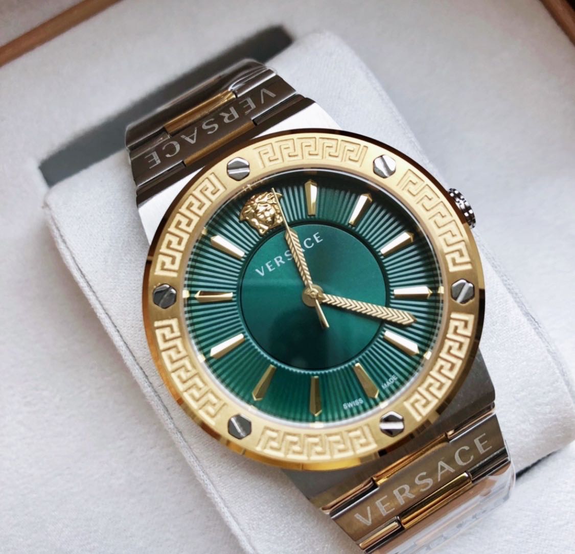  Shop Authentic Versace Greca Green Dial Silver Steel Strap Watch for Women - VEVH00720 - Luxxuri