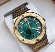  Shop Authentic Versace Greca Green Dial Silver Steel Strap Watch for Women - VEVH00720 - Luxxuri