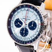  Shop Authentic Breitling Navitimer B01 Chronograph 43 Blue Dial Black Leather Strap Watch for Men - AB0138241C1P1 - Luxxuri