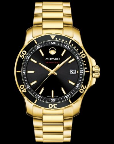  Shop Authentic Movado Series 800 Black Dial Gold Steel Strap Watch For Men - 2600145 - Luxxuri