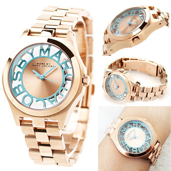 Shop Authentic Marc Jacobs Henry Rose Gold Dial Rose Gold Steel Strap Watch for Women - MBM3296 - Luxxuri