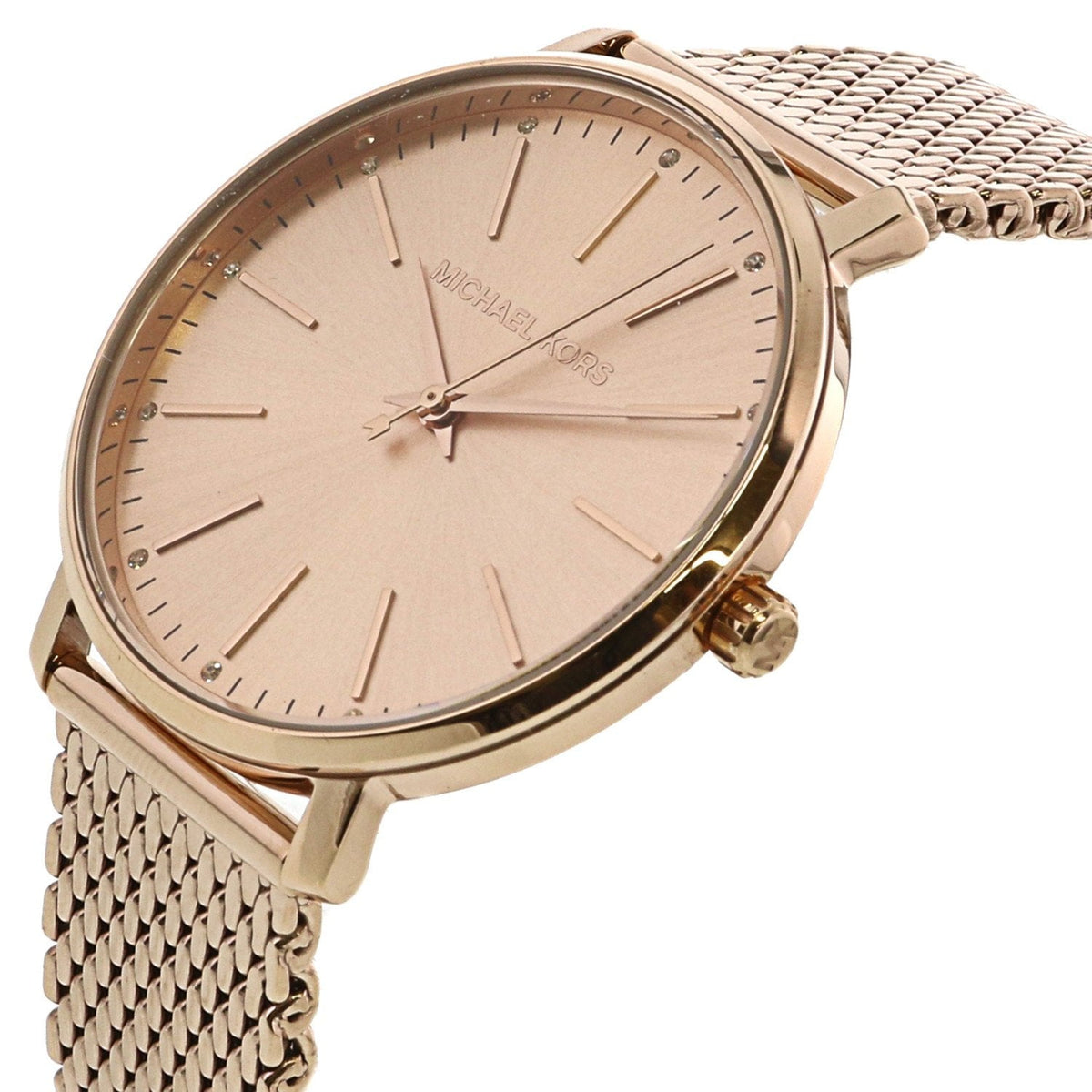  Shop Authentic Michael Kors Pyper Quartz Rose Gold Dial Rose Gold Mesh Strap Watch For Women - MK4340 - Luxxuri
