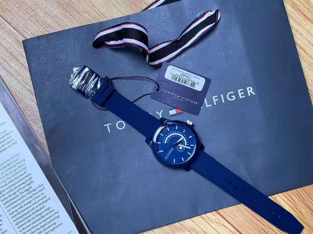  Shop Authentic Tommy Hilfiger Denim Quartz Blue Dial Blue Rubber Strap Watch for Men - 1791482 - Luxxuri