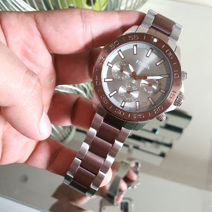  Shop Authentic Fossil Bannon Multifunction Brown Dial Two Tone Steel Strap Watch for Men - BQ2502 - Luxxuri