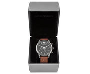  Shop Authentic Emporio Armani Classic Chronograph Black Dial Brown Leather Strap Watch For Men - AR1919 - Luxxuri