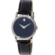  Shop Authentic Movado Museum Black Dial Black Leather Strap Watch For Women - 2100004 - Luxxuri