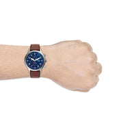  Shop Authentic Fossil Retro Pilot Chronograph Blue Dial Brown Leather Strap Watch for Men - FS5832 - Luxxuri