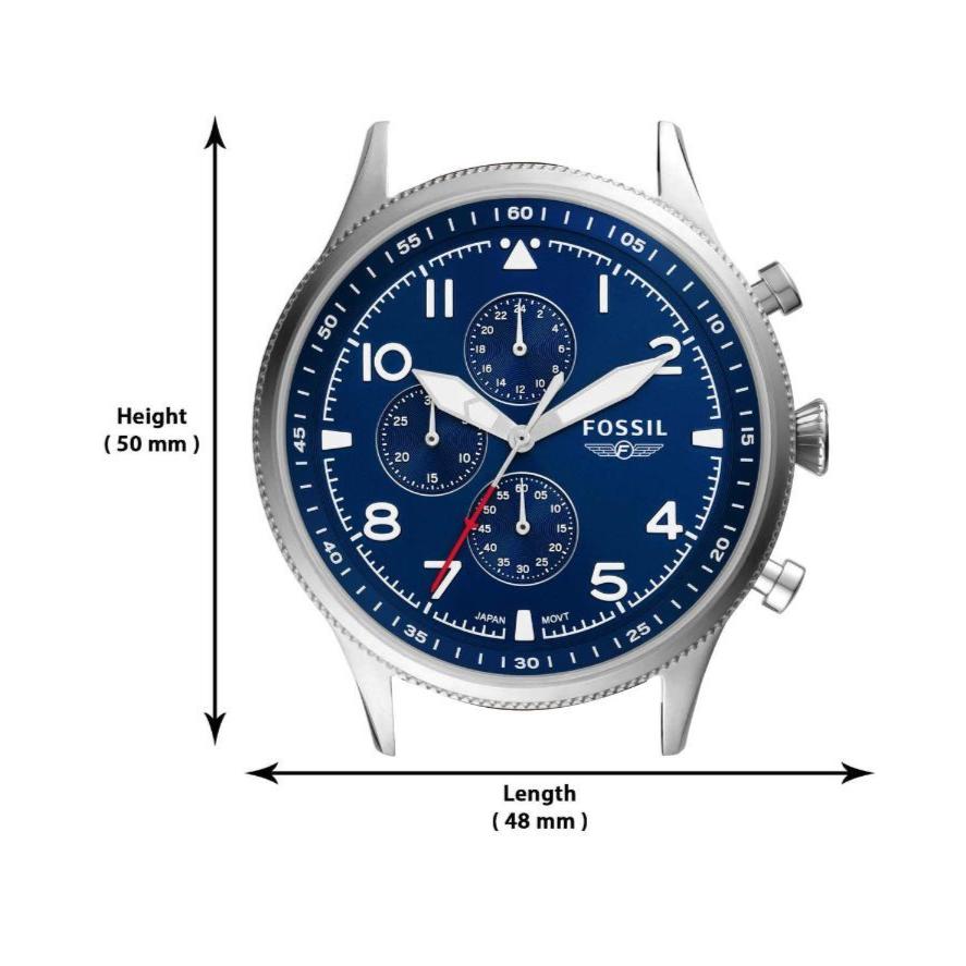  Shop Authentic Fossil Retro Pilot Chronograph Blue Dial Brown Leather Strap Watch for Men - FS5832 - Luxxuri
