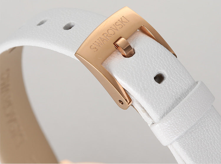  Shop Authentic Swarovski Crystalline Pure White Dial White Leather Strap Watch for Women - 5376083 - Luxxuri