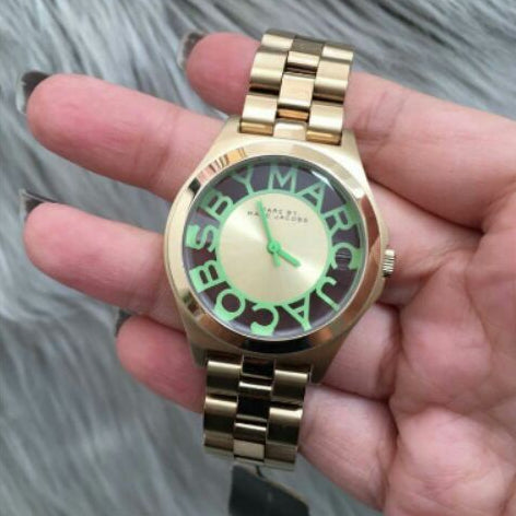  Shop Authentic Marc Jacobs Henry Gold Dial Gold Steel Strap Watch for Women - MBM3295 - Luxxuri
