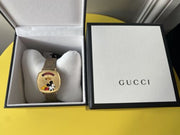  Shop Authentic Gucci Grip Disney Mickey Mouse Gold Dial Brown Leather Strap Watch For Women - YA157420 - Luxxuri