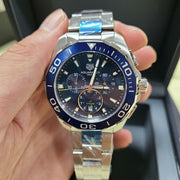  Shop Authentic Tag Heuer Aquaracer Blue Dial SIlver Steel Strap Watch for Men - CAY111B.BA0927 - Luxxuri