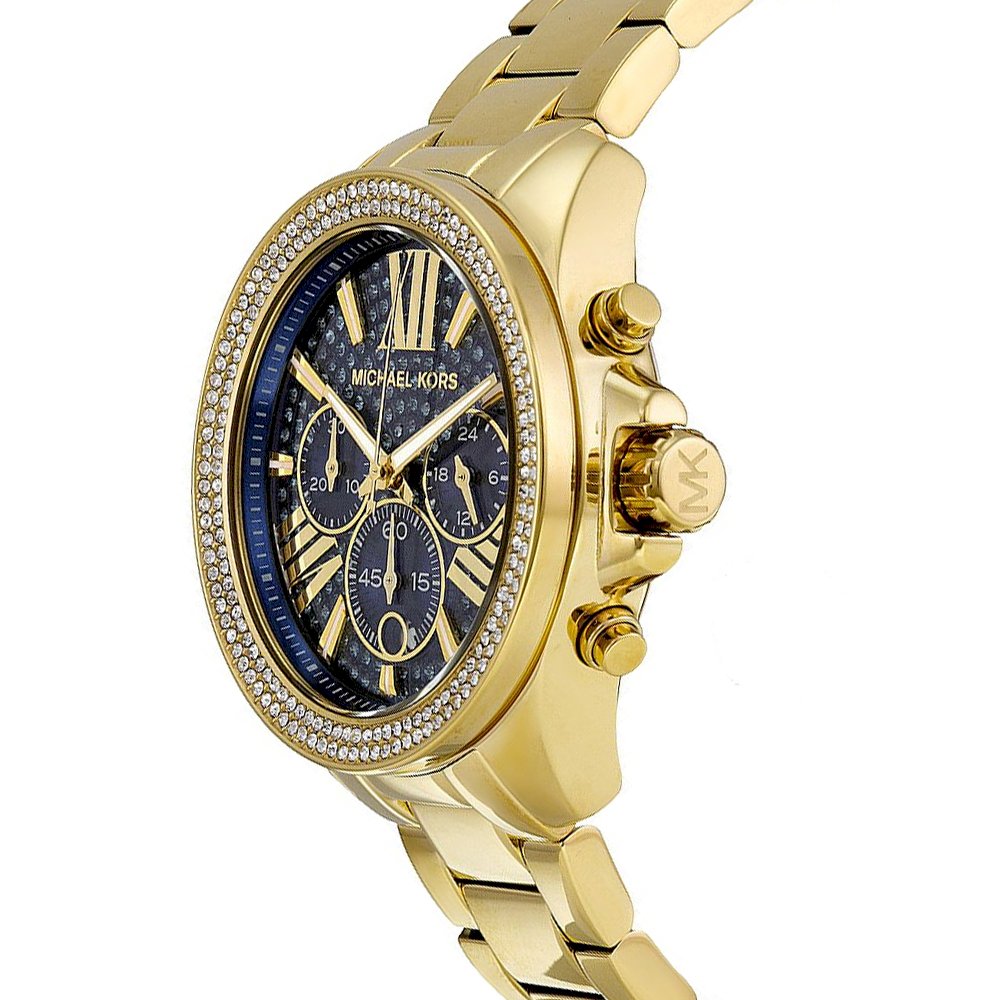  Shop Authentic Michael Kors Wren Diamonds Blue Dial Gold Steel Strap Watch for Women - MK6291 - Luxxuri