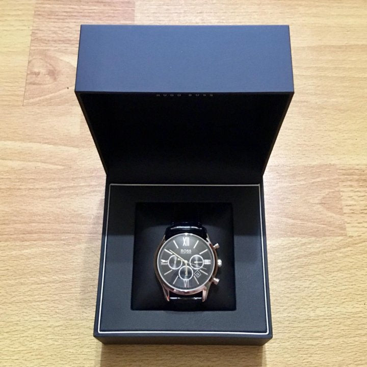  Shop Authentic Hugo Boss Ambassador Chronograph Quartz Black Dial Black Leather Strap Watch For Men - HB1513194 - Luxxuri