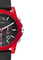  Shop Authentic Armani Exchange Outerbanks Chronograph Black Dial Black Silicone Strap Watch For Men - AX1338 - Luxxuri