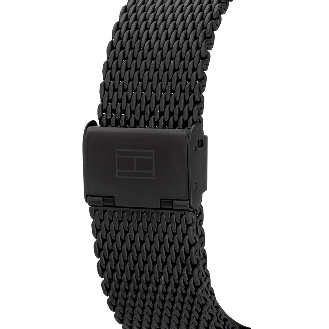  Shop Authentic Tommy Hilfiger Deacon Analog Black Dial Black Mesh Bracelet Watch for Men - 1791547 - Luxxuri