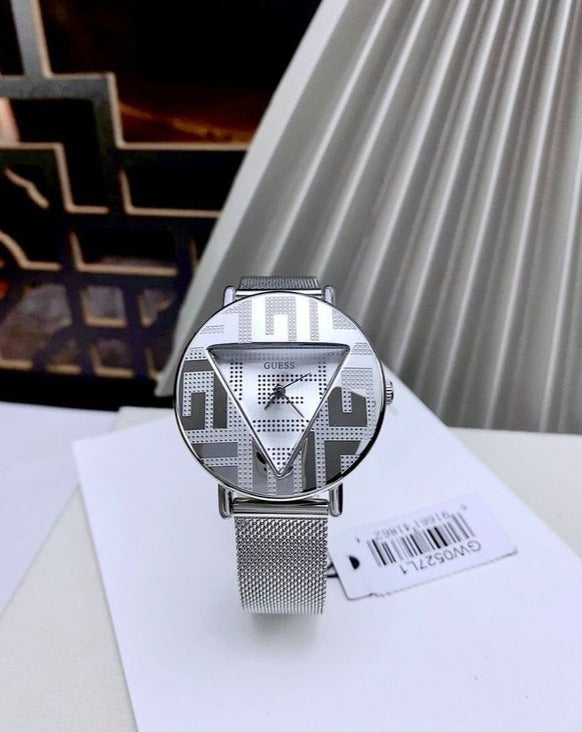  Shop Authentic Guess Iconic Quartz Silver Dial Silver Mesh Bracelet Watch For Women - GW0527L1 - Luxxuri