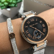  Shop Authentic Michael Kors Skylar Black Dial Two Tone Steel Strap Watch for Women - MK5957 - Luxxuri