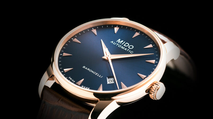  Shop Authentic Mido Baroncelli III Automatic Blue Dial Brown Leather Strap Watch For Men - M8600.3.15.8 - Luxxuri