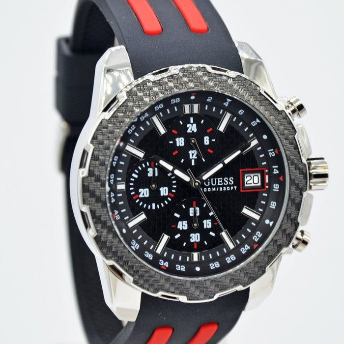  Shop Authentic Guess Octane Chronograph Black Dial Two Tone Silicone Strap Watch For Men - W1047G1 - Luxxuri