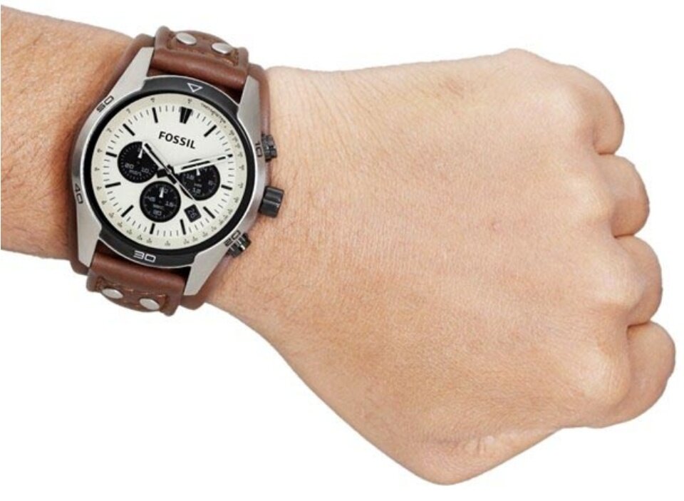  Shop Authentic Fossil Coachman Chronograph White Dial Brown Leather Strap Watch for Men - CH2890 - Luxxuri