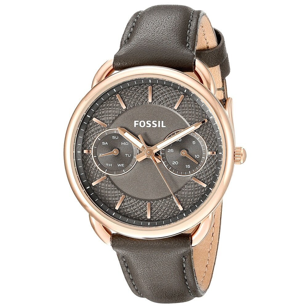  Shop Authentic Fossil Tailor Grey Dial Grey Leather Strap Watch for Women - ES3913 - Luxxuri