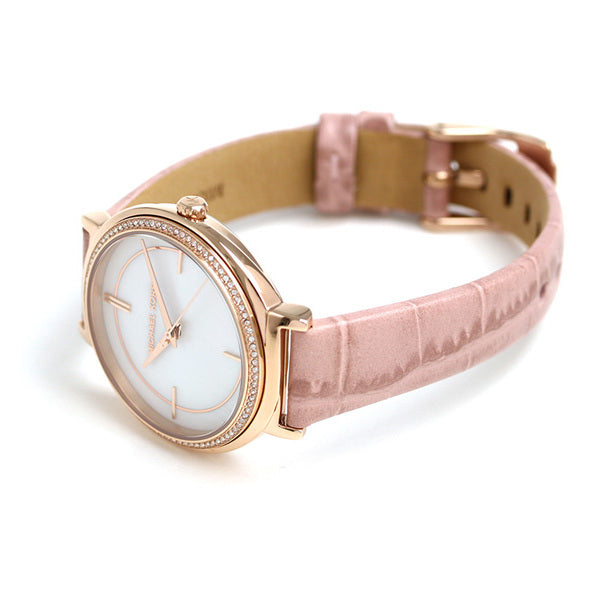  Shop Authentic Michael Kors Cinthia Mother of Pearl Dial Pink Leather Strap Watch for Women - MK2663 - Luxxuri