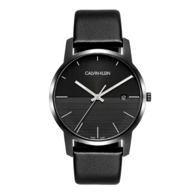  Shop Authentic Calvin Klein City Quartz Black Dial Black Leather Strap Watch for Men - K2G2G4C1 - Luxxuri