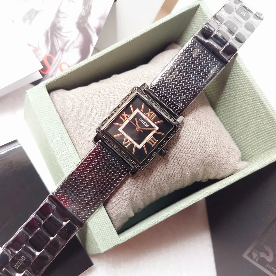  Shop Authentic Guess Highline Black Dial Black Mesh Bracelet Watch for Women - W0826L4 - Luxxuri