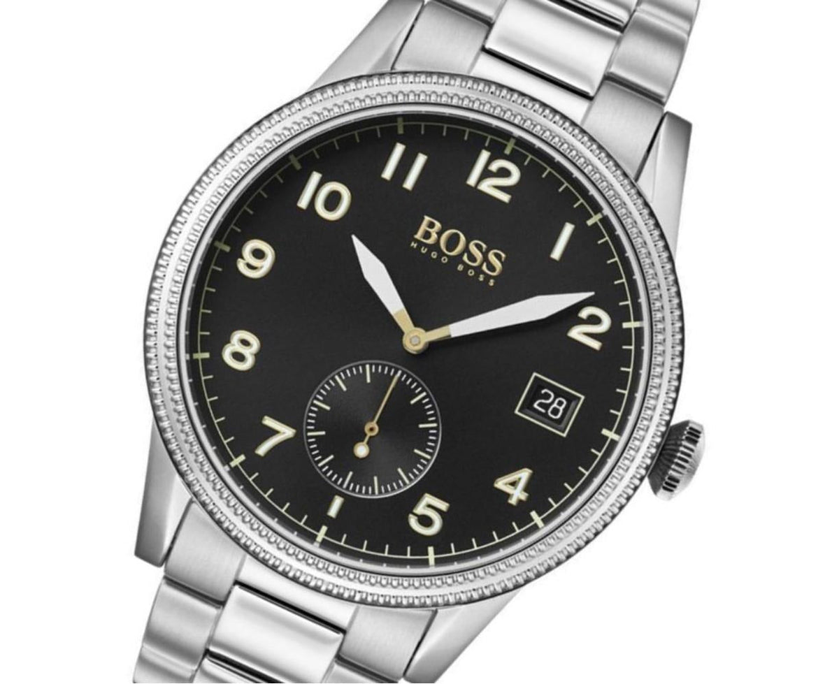  Shop Authentic Hugo Boss Legacy Black Dial Silver Steel Strap Watch for Men - 1513671 - Luxxuri
