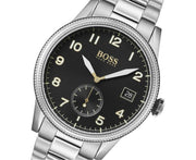  Shop Authentic Hugo Boss Legacy Black Dial Silver Steel Strap Watch for Men - 1513671 - Luxxuri