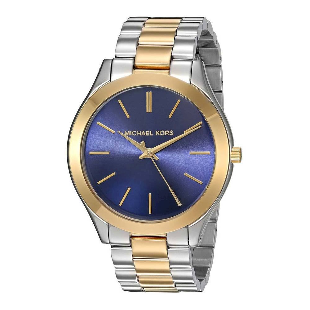  Shop Authentic Michael Kors Slim Runway Blue Dial Two Tone Steel Strap Watch for Women - MK3479 - Luxxuri