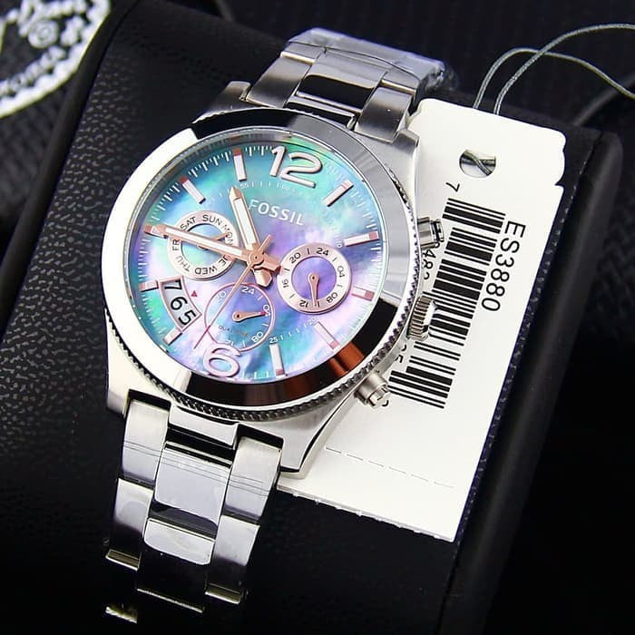  Shop Authentic Fossil Perfect Boyfriend Mother of Pearl Blue Dial Silver Steel Strap Watch for Women - ES3880 - Luxxuri