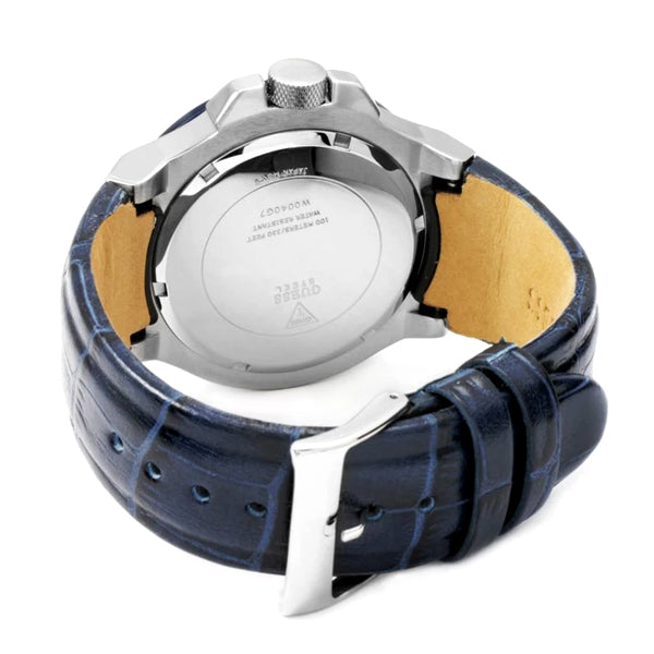  Shop Authentic Guess Rigor Multifunction Chronograph Blue Dial Blue Leather Strap Watch For Men - W0040G7 - Luxxuri