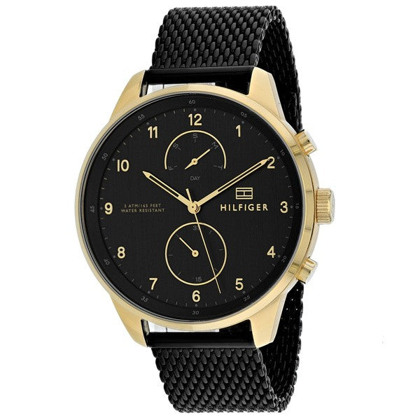  Shop Authentic Tommy Hilfiger Chase Quartz Black Dial Black Mesh Bracelet Watch for Men - 1791580 - Luxxuri
