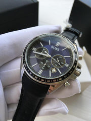  Shop Authentic Hugo Boss Driver Sport Chronograph Blue Dial Black Leather Strap Watch for Men - 1513077 - Luxxuri