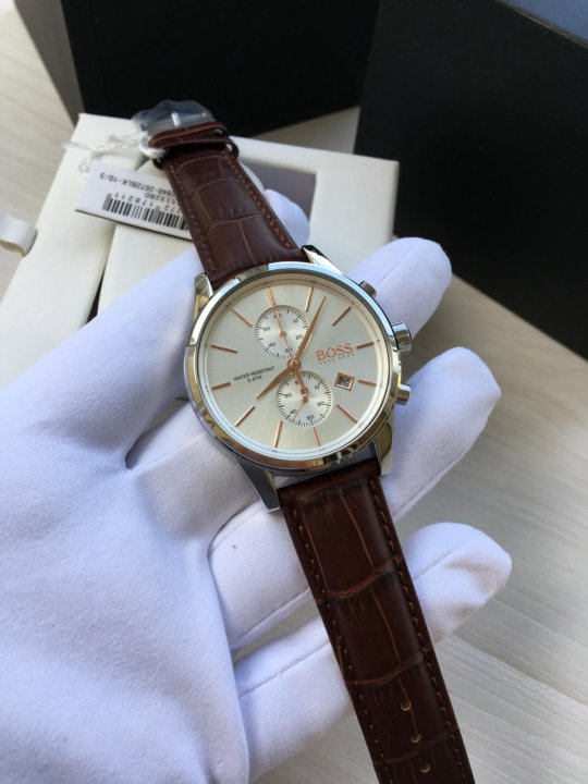  Shop Authentic Hugo Boss Jet Chronograph Quartz Silver Dial Brown Leather Strap Watch For Men - HB1513280 - Luxxuri