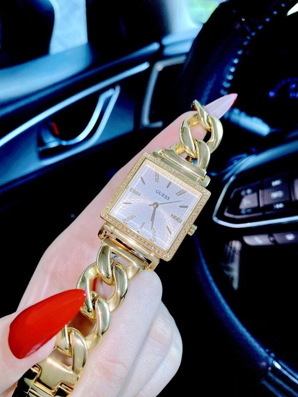  Shop Authentic Guess Vanity Diamonds Silver Dial Gold Steel Strap Watch for Women - W1030L2 - Luxxuri