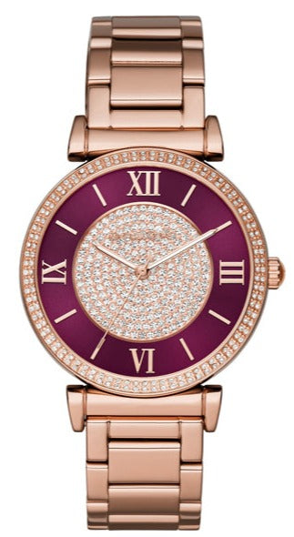  Shop Authentic Michael Kors Catlin Quartz Rose Gold Dial Rose Gold Steel Strap Watch For Women - MK3412 - Luxxuri
