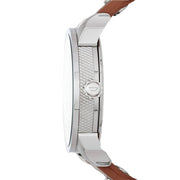  Shop Authentic Diesel Mini Daddy Silver Dial Brown Leather Strap Watch For Men - DZ7309 - Luxxuri