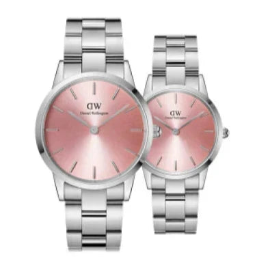  Shop Authentic Daniel Wellington Iconic Pink Dial Silver Steel Strap Watch For Women - DW00100329 - Luxxuri