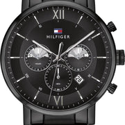  Shop Authentic Tommy Hilfiger Evan Chronograph Quartz Black Dial Black Steel Strap Watch For Men - 1710410 - Luxxuri