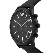  Shop Authentic Emporio Armani Sportivo Chronograph Black Dial Black Leather Strap Watch For Men - AR2461 - Luxxuri