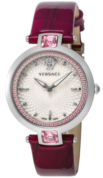  Shop Authentic Versace Olympo Crystal Gleam White Dial Purple Leather Strap Watch for Women - VAN010016 - Luxxuri