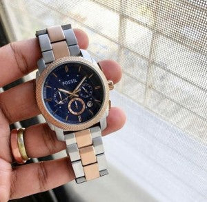  Shop Authentic Fossil Machine Blue Dial Two Tone Steel Strap Watch for Men - FS5037 - Luxxuri