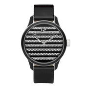  Shop Authentic Marc Jacobs Lidia Stripe Glitz Black Dial Black Leather Strap Watch for Women - MBM1166 - Luxxuri