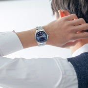  Shop Authentic Citizen Eco Drive Blue Dial Silver Steel Strap Watch For Men - BM7250-56L - Luxxuri