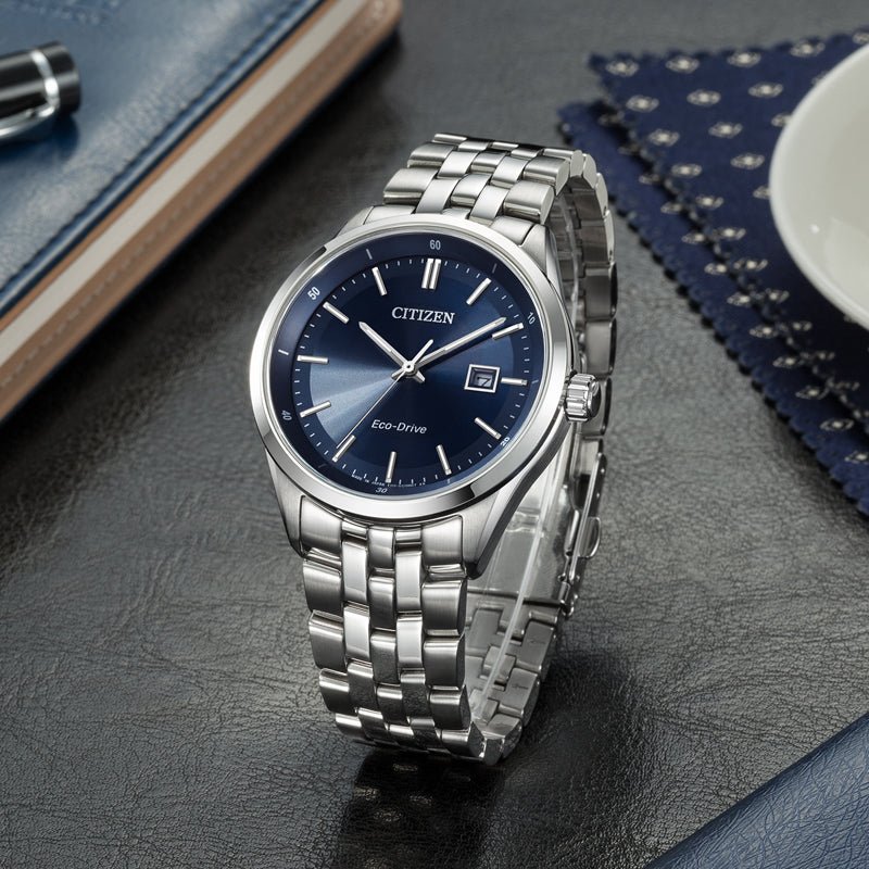  Shop Authentic Citizen Eco Drive Blue Dial Silver Steel Strap Watch For Men - BM7250-56L - Luxxuri